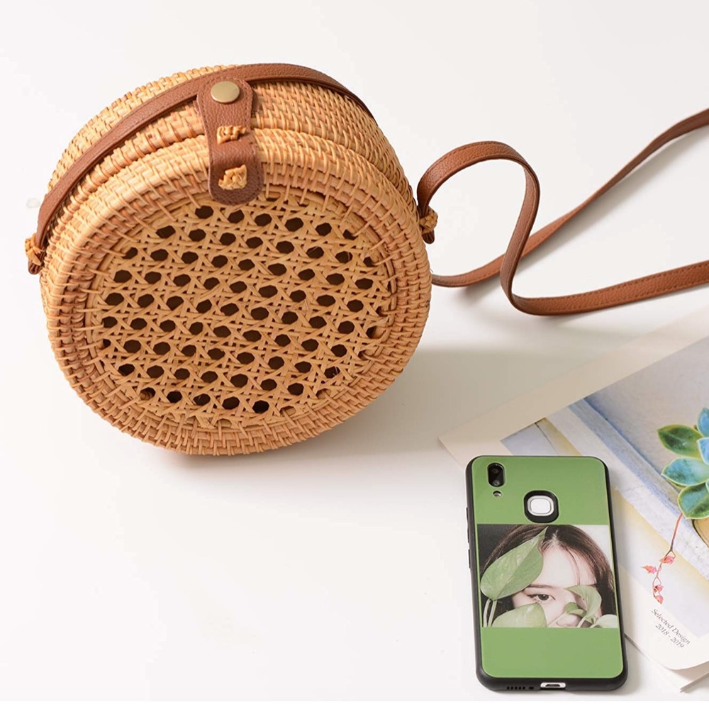 Handwoven Round Rattan Bag - Picture 3 of 5